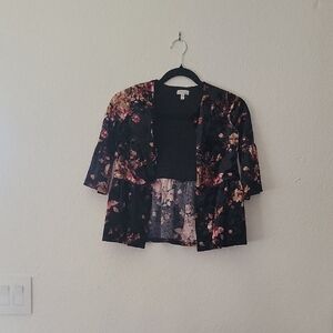 Monteau Black Floral Kimono